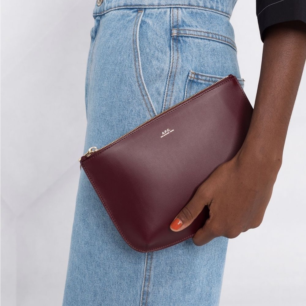 A.P.C. RED SARAH CLUTCH / POUCH BAG - NWT